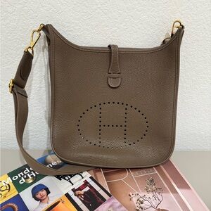Hermes Taupe Crossbody Bag